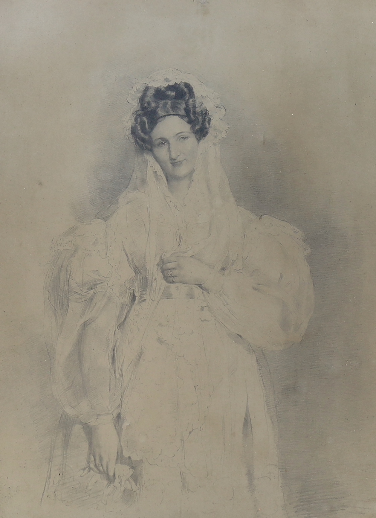 Sir William Charles Ross (1794-1860), lithograph, Portrait of Mary Ann, Countess of Seafield, Wife of the 6th Earl of Seafield, 53 x 39cm, original rosewood frame